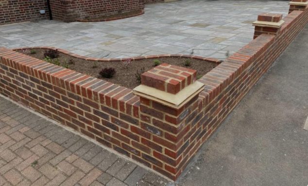 Brick garden wall