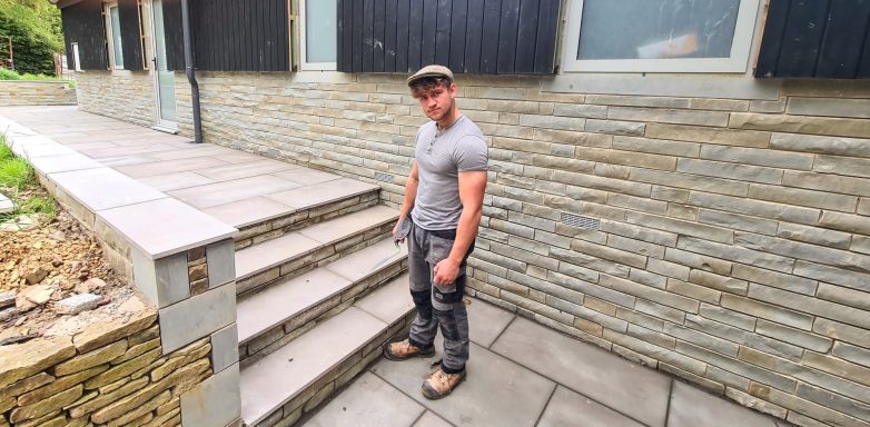 Stonework and flag steps